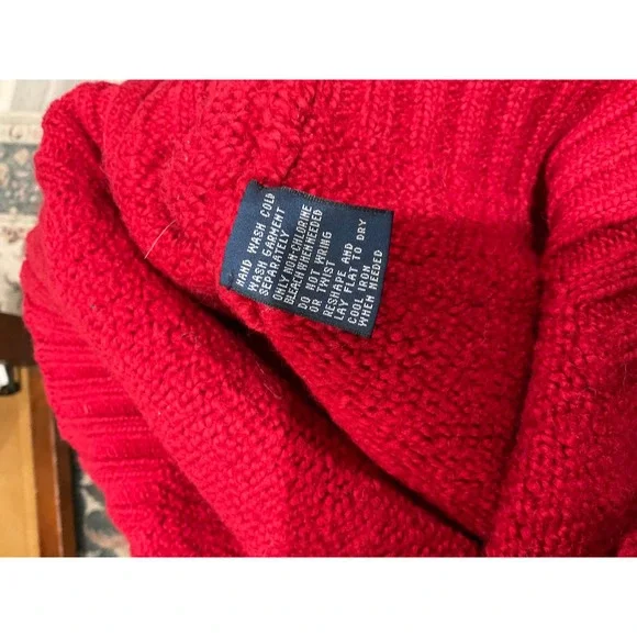 Polo Ralph Lauren Red Cotton Wool Blend Crewneck Sweater Mens XL Pony Logo